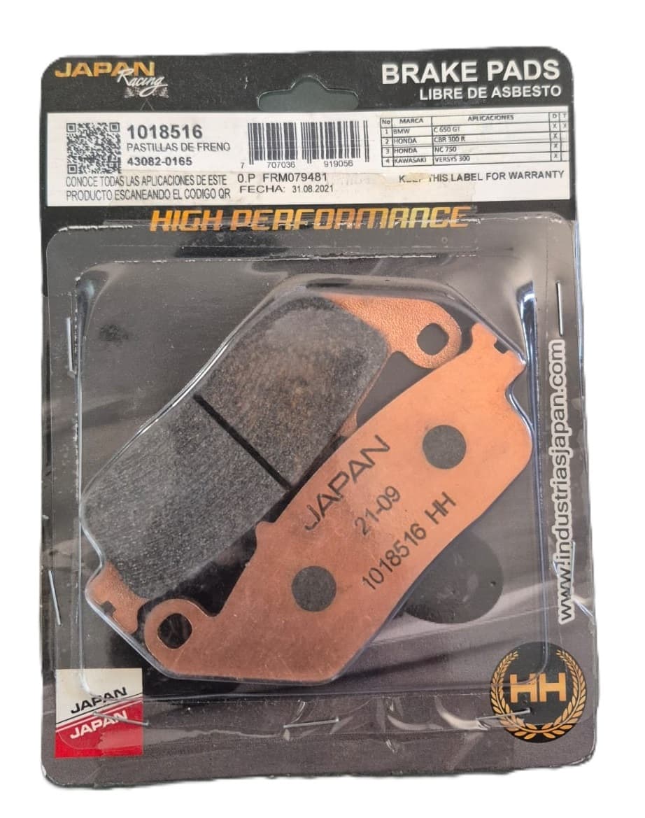 Pastillas de Freno Delanteras Japan Racing SUZUKI V-STROM 250-650/BMW 650GT/HONDA CBR300